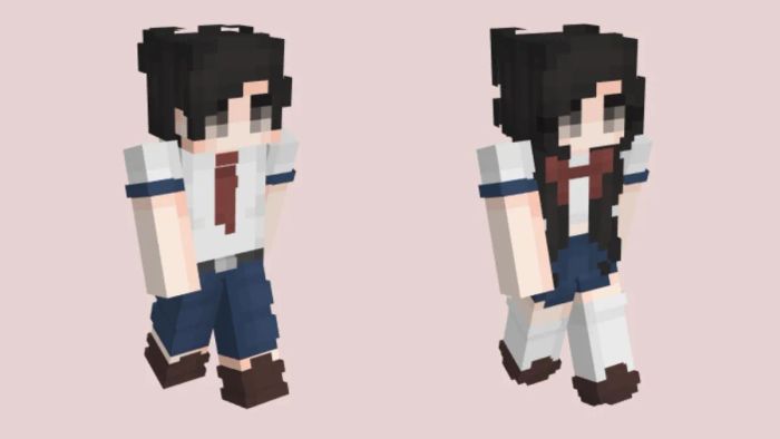 Hình ảnh Skin Minecraft cặp đôi dễ thương và nổi bật