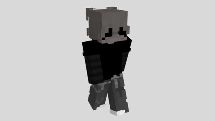 Skin Minecraft nam màu đen cute