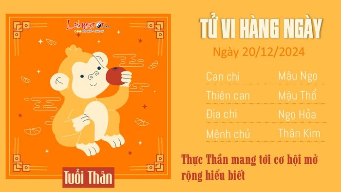 Tử vi hàng ngày 20/12/2024 của 12 con giáp - Thân
