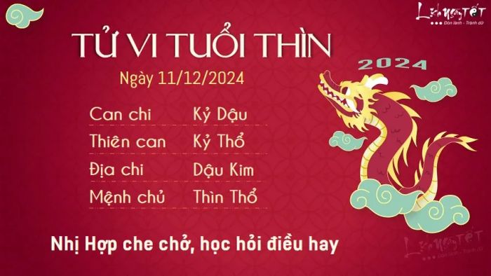 Tử vi hàng ngày 11/12/2024 - Thìn