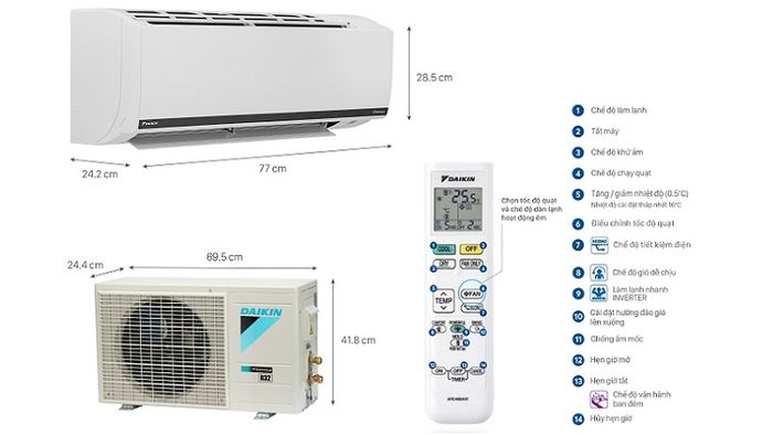 Hướng dẫn chi tiết cách sử dụng điều khiển điều hòa Daikin 1 chiều không inverter.