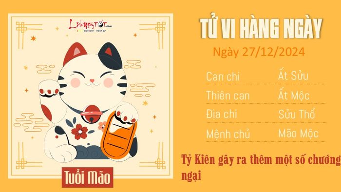 Dự báo tử vi hôm nay, 27 tháng 12 năm 2024, cho các tuổi trong 12 con giáp - Mao
