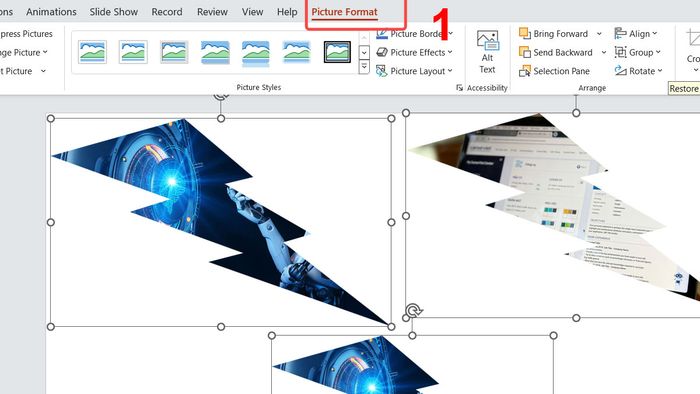 Câu hỏi 1 về cách cắt hình trong PowerPoint