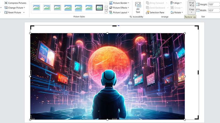 Bước 3 trong cách cắt hình ảnh theo kích thước tùy chọn trong PowerPoint
