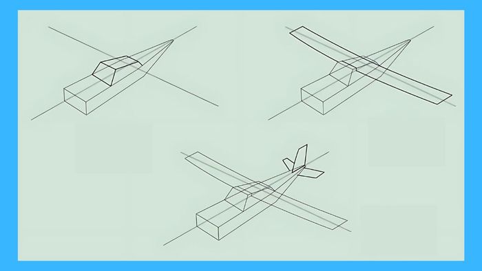 Bước 1 trong hướng dẫn vẽ trực thăng Cessna 172