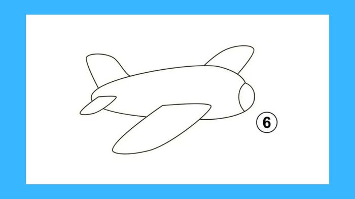 Hướng dẫn vẽ máy bay đơn giản cho bé - Bước 6