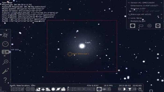 Các tính năng hình ảnh hóa đặc biệt trong Stellarium