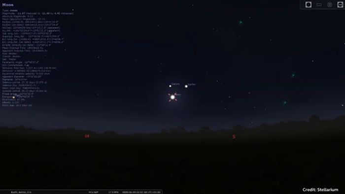 Khám phá các phím tắt trong Stellarium