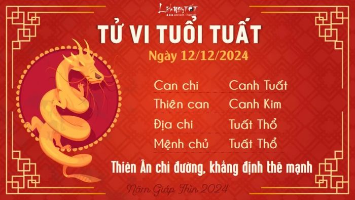 Tử vi hàng ngày 12/12/2024 - Tuất