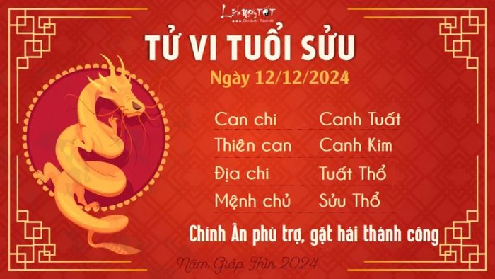 Tử vi ngày 12/12/2024 - Tuổi Sửu
