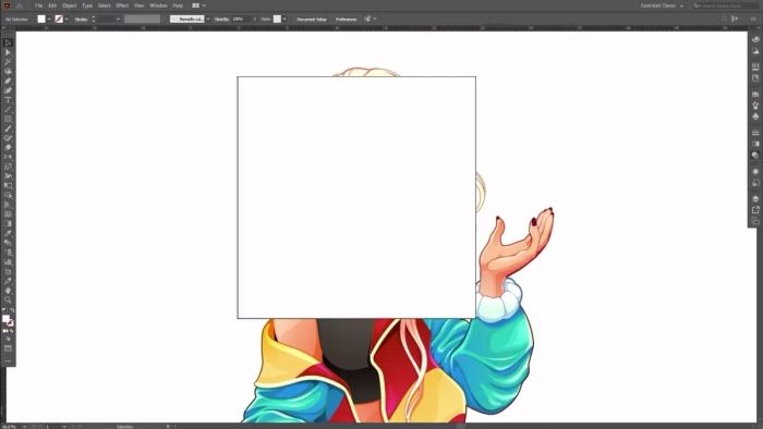 Hướng dẫn cắt hình trong AI với Opacity Mask bước 1