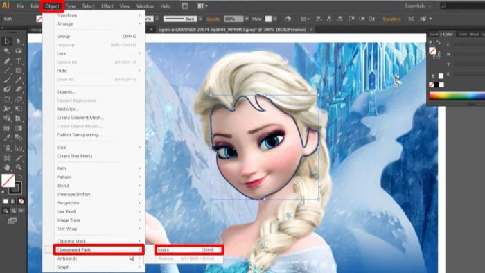 Hướng dẫn cắt hình trong AI với Pen Tools bước 4