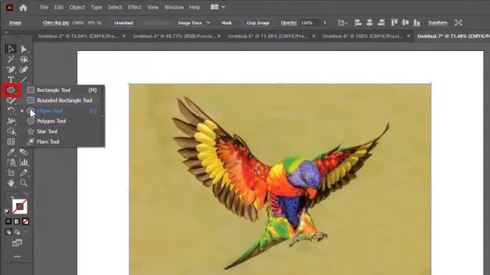 Hướng dẫn cắt hình trong AI với Clipping Mask bước 1