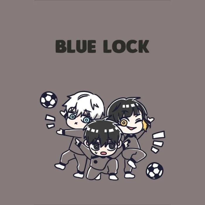 Ảnh chibi Blue Lock với pha đá bóng đầy sức mạnh