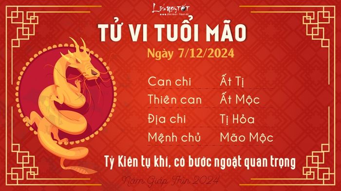 Tử vi hàng ngày 7/12/2024 - Mão