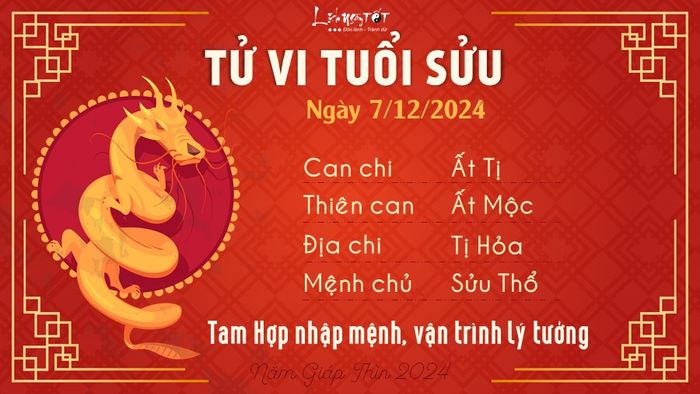 Tử vi hàng ngày 7/12/2024 - Sửu