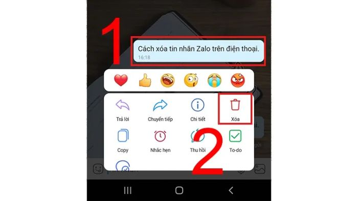 Cách xóa tin nhắn Zalo trên điện thoại