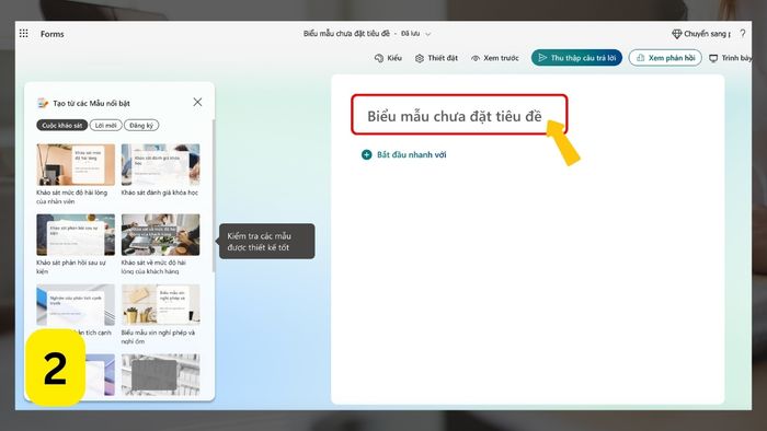 Bước 2: Tiến hành cá nhân hóa biểu mẫu với những lựa chọn dễ dàng để phù hợp với mục đích của bạn.