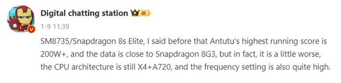 Thông tin về Snapdragon 8s Elite