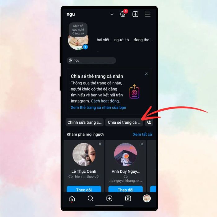 Hướng dẫn tạo danh thiếp cá nhân trên Instagram 2
