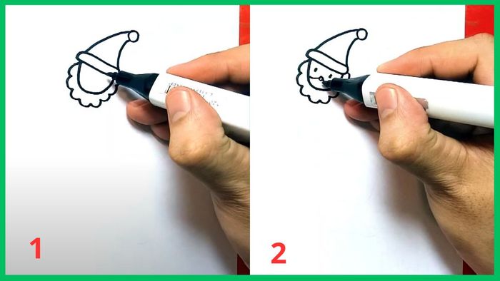 Hướng dẫn vẽ ông già Noel từ bước đầu tiên