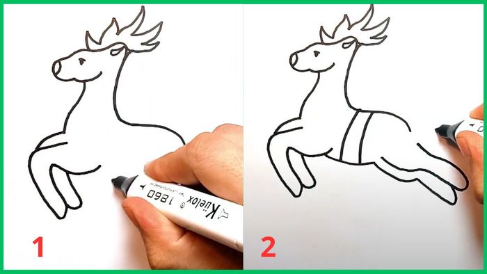 Hướng dẫn vẽ chú tuần lộc ở bước 2