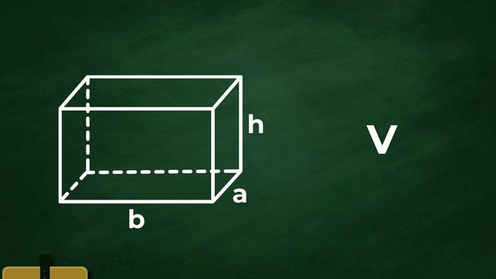 Công thức tính thể tích của hình hộp chữ nhật rất đơn giản và dễ nhớ: V = a × b × h.