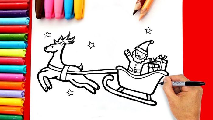 Hướng dẫn vẽ ông già Noel và tuần lộc đơn giản và đẹp mắt