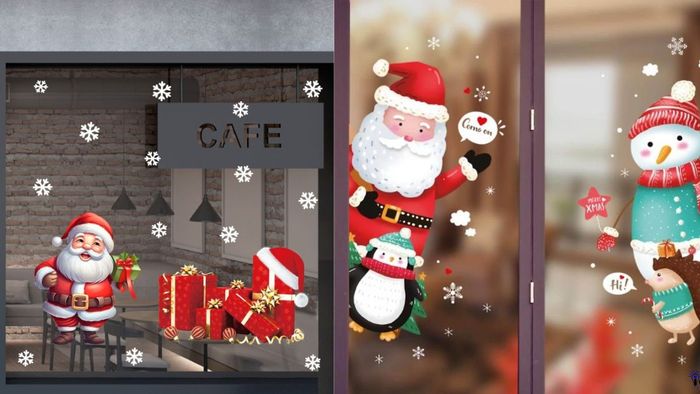 Cửa kính mùa Noel trở nên sinh động với những ý tưởng trang trí độc đáo, tinh tế, mang đậm không khí lễ hội