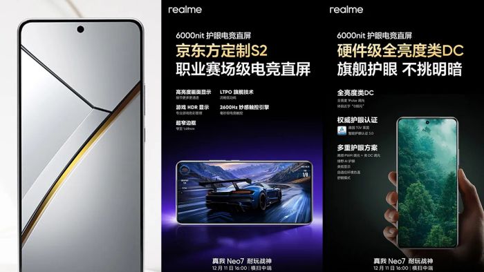 Chi tiết về màn hình của Realme Neo7