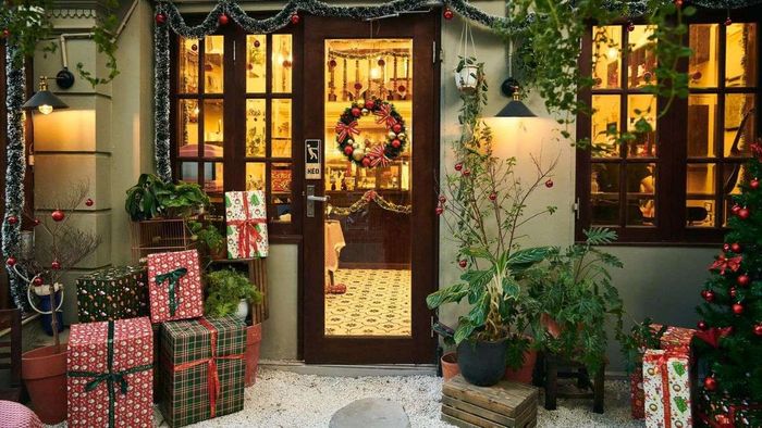 Ý tưởng trang trí Noel cửa kính số 3