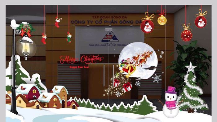 Một ý tưởng tuyệt vời cho việc trang trí Noel trên cửa kính là sử dụng những họa tiết, hình ảnh vui nhộn để làm không gian sống trở nên rực rỡ và tràn đầy màu sắc Giáng sinh.