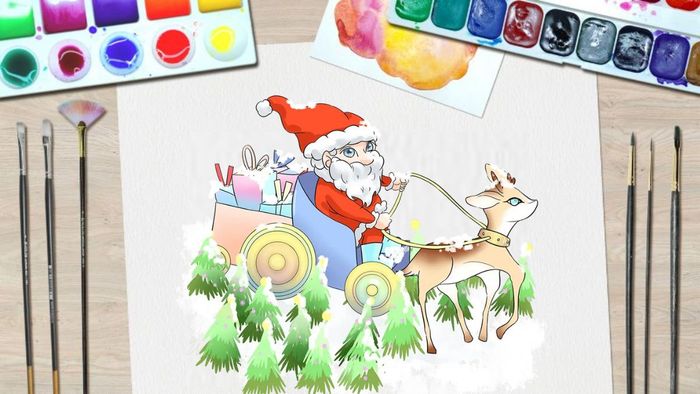Vẽ hình ảnh tuần lộc trong mùa Noel