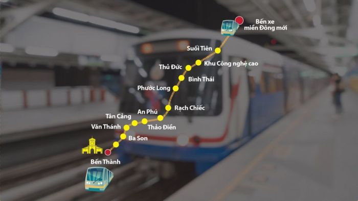 Lộ trình và thời gian di chuyển của tuyến metro