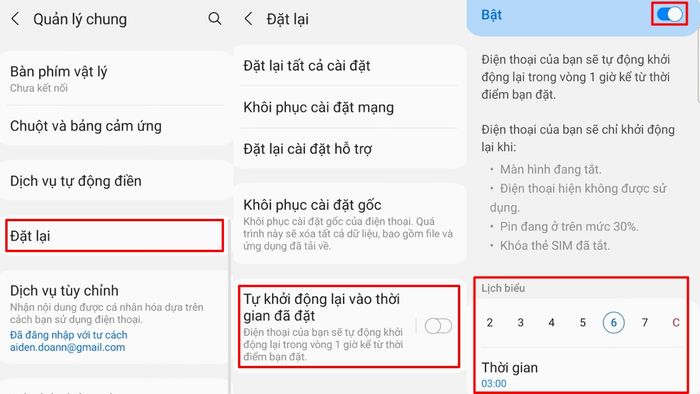 Cài đặt lịch trình bật tắt nguồn cho điện thoại