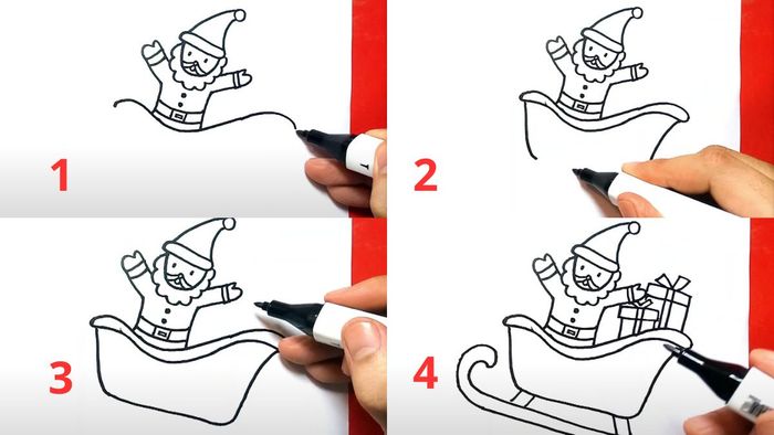 Hướng dẫn vẽ ông già Noel ở bước thứ 3