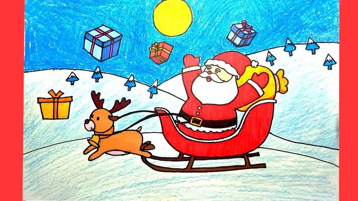 Cách vẽ ông già Noel và tuần lộc