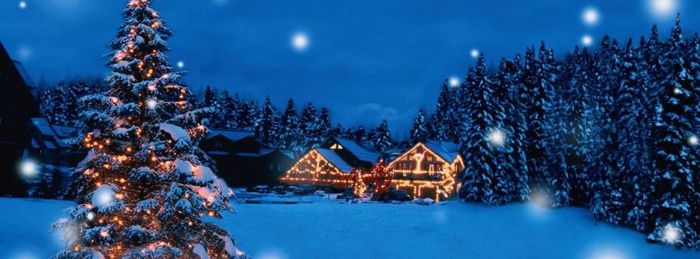 Ảnh bìa Noel tuyệt đẹp với màu vàng và xanh tinh tế