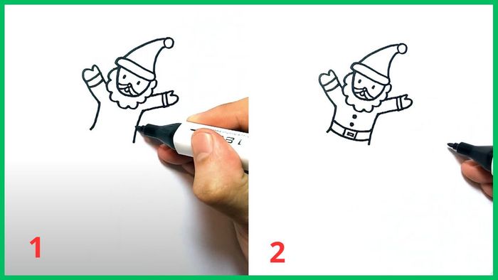 Hướng dẫn vẽ ông già Noel ở bước thứ 2