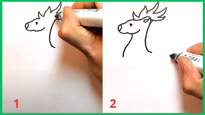 Hướng dẫn vẽ tuần lộc ở bước 1