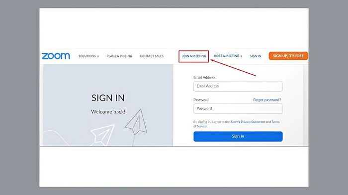 Khắc phục lỗi Invalid Meeting ID - Sử dụng trình duyệt bước 1