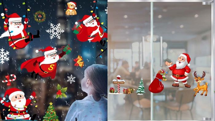 Ý tưởng trang trí Noel cửa kính đầy sáng tạo với các thiết kế mang đậm màu sắc Giáng Sinh