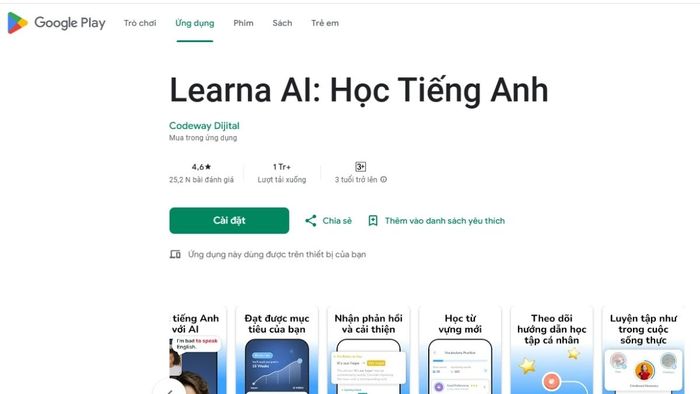 Hướng dẫn tải Learna AI trên Android - Bước 1