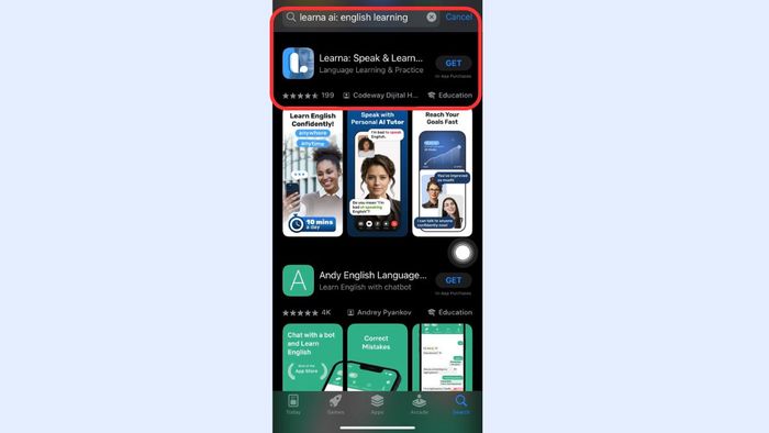 Hướng dẫn tải Learna AI trên iOS - Bước 1