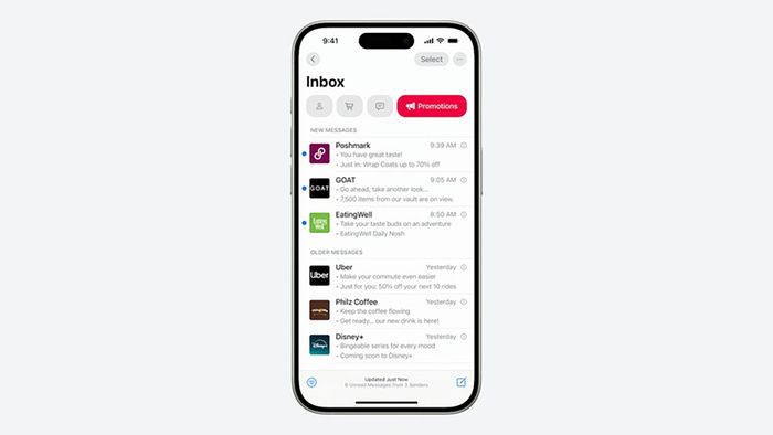 iOS mới nhất đã cải tiến ứng dụng Mail để nâng cao trải nghiệm người dùng