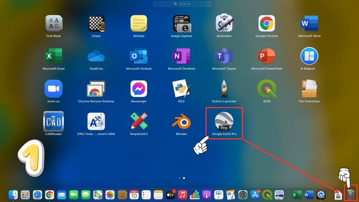 Cách gỡ cài đặt Google Earth Pro trên MAC - Bước 1