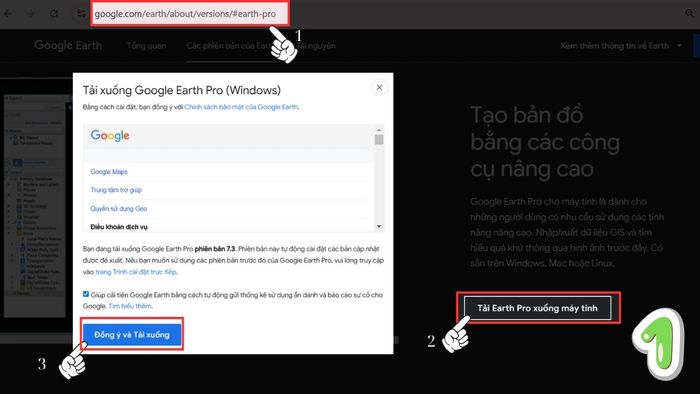 Hướng dẫn cài đặt Google Earth Pro trên Windows - Bước 1