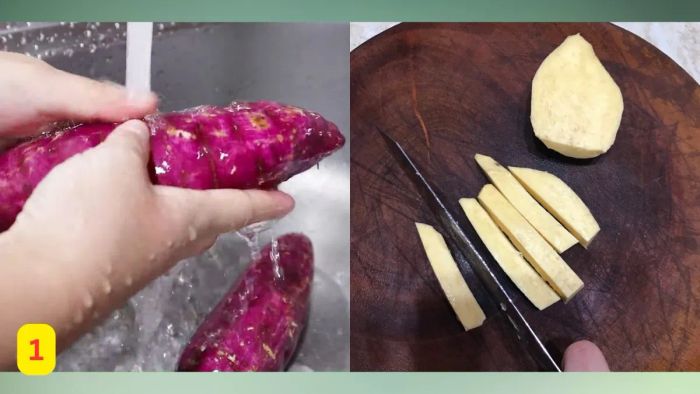 Cách làm mứt khoai lang dẻo bước 1 (Hình minh họa)