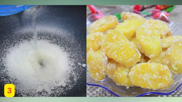 Cách làm mứt khoai lang không cần nước vôi bước 3 (Hình minh họa)