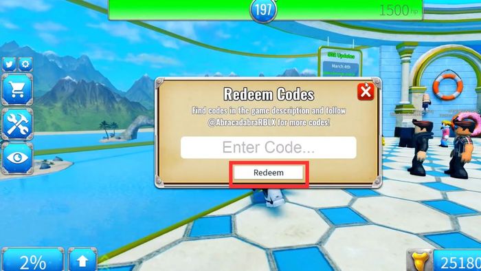 Hướng dẫn chi tiết nhập mã code SharkBite 2 - bước thứ hai